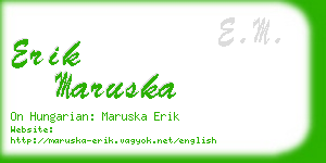 erik maruska business card